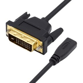 NFHK DVI 24+1 Male to Female Extension Cable DVI-D Dual Link Digital Video for Monitor Graphics Card 50cm