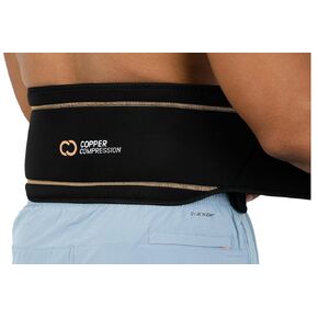 Copper Compression Lower Back Lumbar Support Brace, 1 Guaranteed Highest Copper Content, Great for All Activities! Infused Fit Wrap/Belt, Wear Anywhere! (Waist 28" - 38")