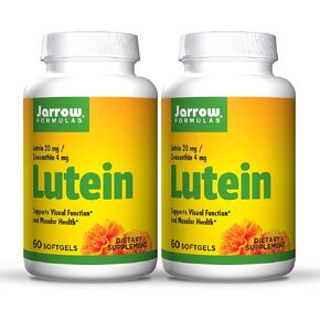 Jarrow Formulas Lutein 20 mg - 60 Softgels, Pack of 2 - Clinically Documented Eye Health & Support - with Zeaxanthin - 120 Total Servings