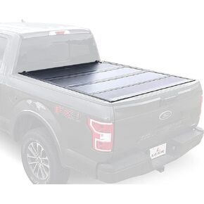 LEER HF650M Quad-Folding Truck Bed Tonneau Cover, Fits Dodge Ram 1500 Without 60/40 Tailgate, Years 2019-2024, 5'7" Truck Bed, Black