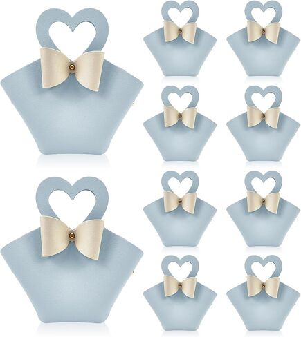 10 pack Mini PU Leather Gift Boxes with Handle, Reusable Leather Small Party Favor Box, Exquisite Mini Handbag Gift Bags for Wedding Bridal Shower Baptism Baby Shower Birthday Party Decoration Supplies Baby Blue in Saudi Arabia