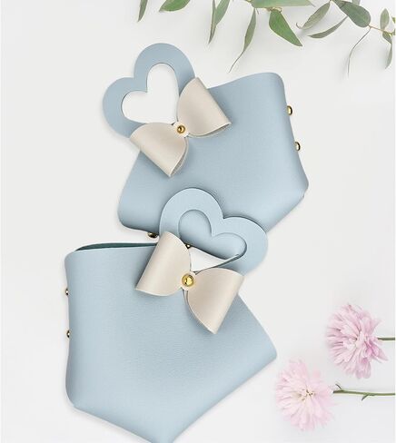 10 pack Mini PU Leather Gift Boxes with Handle, Reusable Leather Small Party Favor Box, Exquisite Mini Handbag Gift Bags for Wedding Bridal Shower Baptism Baby Shower Birthday Party Decoration Supplies Baby Blue in Saudi Arabia