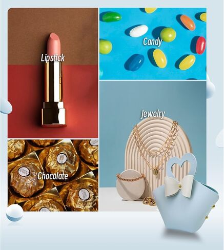 10 pack Mini PU Leather Gift Boxes with Handle, Reusable Leather Small Party Favor Box, Exquisite Mini Handbag Gift Bags for Wedding Bridal Shower Baptism Baby Shower Birthday Party Decoration Supplies Baby Blue in Saudi Arabia