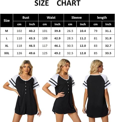 Tugege Women's Nightgown Stripe Short Sleeve Sleepshirts Loose Comfy Sleep Shirts Button Down Pajama Sleepwear in Saudi Arabia