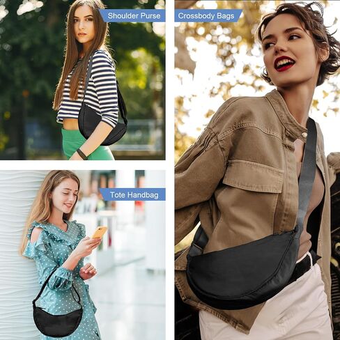 Crossbody Bag Hobo Sling Crescent Bag Women Men Trendy Small Shoulder Bag Purse Dumpling Bag Casual Handbag Adjustable Strap in Saudi Arabia