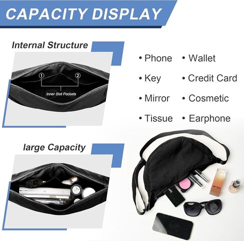 Crossbody Bag Hobo Sling Crescent Bag Women Men Trendy Small Shoulder Bag Purse Dumpling Bag Casual Handbag Adjustable Strap in Saudi Arabia