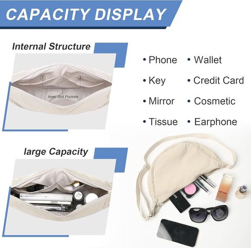 Crossbody Bag Hobo Sling Crescent Bag Women Men Trendy Small Shoulder Bag Purse Dumpling Bag Casual Handbag Adjustable Strap in Saudi Arabia