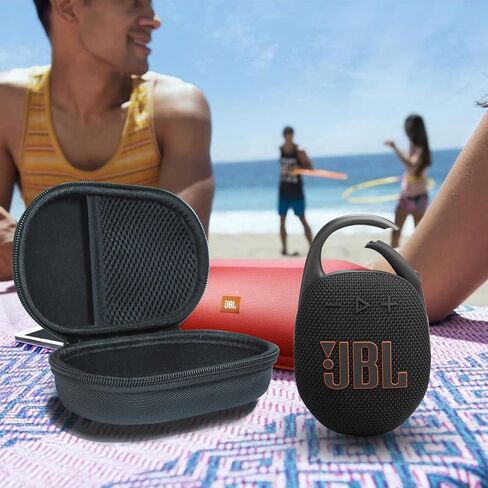 حافظة لمكبر صوت بلوتوث محمول JBL Clip 5، غطاء لمكبر صوت JBL Clip 5، ميزة مقاومة للماء والغبار، للمنزل والخارج والسفر (أسود) - صندوق فقط in Saudi Arabia