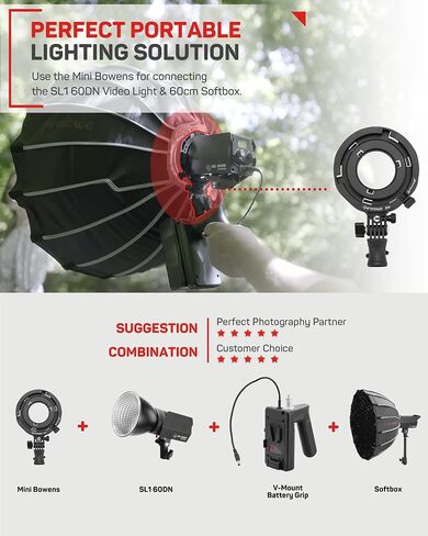 IFOOTAGE Mini Bowens Adapter, Suitable for iFootage SL1 60DN/130DN/60BNA/130BNA Mini Bowens Only, Adapt The Bowens Mount Accessories in Saudi Arabia