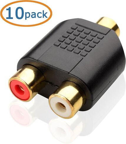 كابل ماترز 10 عبوات مطلية بالذهب بمقبس ستيريو 3.5 ملم إلى 2-RCA in Saudi Arabia