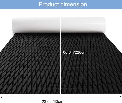 Nisorpa EVA Foam Boat Flooring Sheet، ذاتية اللصق، أرضية القارب، سطح السفينة غير قابل للانزلاق، خشب الساج البحري، سجادة القارب لليخوت، قوارب الكاياك، لوح ركوب الأمواج، قارب RV، 86.6 بوصة × 23.6 بوصة، أسود in Saudi Arabia