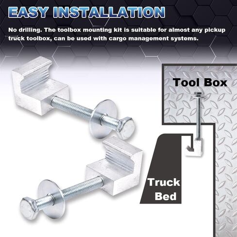 تأتي مجموعة أدوات تركيب صندوق أدوات الشاحنة مع صواميل تثبيت، زوج واحد من صندوق أدوات الشاحنة العالمي، ملحقات أدوات تثبيت السكك الحديدية، مشبك ربط in Kuwait
