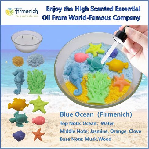 Sibinsy Scented White Candles Blue Beach Ocean Candle Towel Gift Set Beeswax Soy Candles NW 14OZ New Home Gift Ideas Teacher Thank You Gifts Coworker Goodbye Gifts in Saudi Arabia