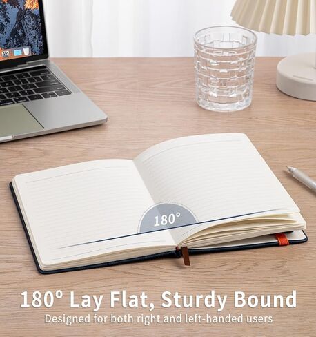 دفتر يوميات مبطن، دفتر ملاحظات جلدي مخطط A5 مع غطاء قلم، 200 صفحة / 100 جرام في المتر المربع دفاتر ملاحظات ذات غلاف صلب، مجلة يومية للسفر والعمل والمدرسة وتدوين الملاحظات وقواعد الكلية in Kuwait