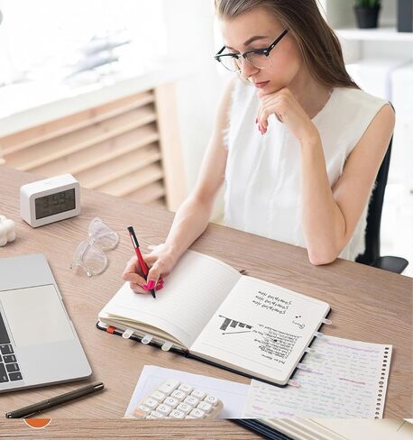 دفتر يوميات مبطن، دفتر ملاحظات جلدي مخطط A5 مع غطاء قلم، 200 صفحة / 100 جرام في المتر المربع دفاتر ملاحظات ذات غلاف صلب، مجلة يومية للسفر والعمل والمدرسة وتدوين الملاحظات وقواعد الكلية in Kuwait