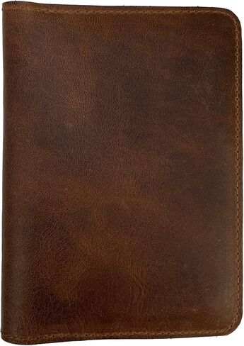 Leather Nomad, Field Notes Cover (3.5 x 5.5 in.) with Card Slots (Notebook Not Included) Refillable Protective Storage for Journal, Full Grain Leather, Handmade, Bourbon Brown in Saudi Arabia