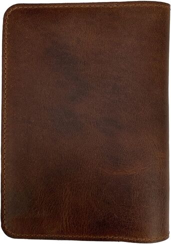 Leather Nomad, Field Notes Cover (3.5 x 5.5 in.) with Card Slots (Notebook Not Included) Refillable Protective Storage for Journal, Full Grain Leather, Handmade, Bourbon Brown in Saudi Arabia