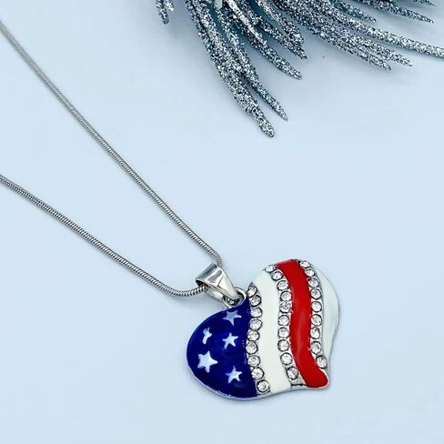 4th of July Earrings for Women - Fourth of July Accessories - Red White and Blue Necklace - American Patriotic Flag Earrings - Stars & Stripes - Memorial Day Earrings - Veterans' Day in Saudi Arabia