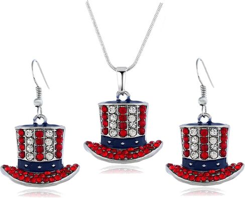 4th of July Earrings for Women - Fourth of July Accessories - Red White and Blue Necklace - American Patriotic Flag Earrings - Stars & Stripes - Memorial Day Earrings - Veterans' Day in Saudi Arabia