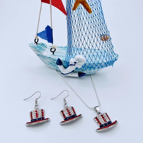 4th of July Earrings for Women - Fourth of July Accessories - Red White and Blue Necklace - American Patriotic Flag Earrings - Stars & Stripes - Memorial Day Earrings - Veterans' Day in Saudi Arabia