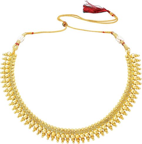 مجموعة مجوهرات قلادة زفاف هندية مطلية بالذهب عيار 18 قيراط من I Jewels على طراز بوليوود للنساء/الفتيات (MC116-123FL) in Saudi Arabia