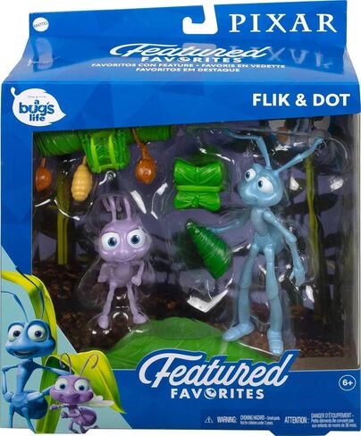 Mattel Disney and Pixar Featured Favorites Flik & Dot A Bug's Life Collectable Figures with Accessories, Highly Posable with Authentic Look, Collectors Gift Ages 6 Years & Up in Saudi Arabia