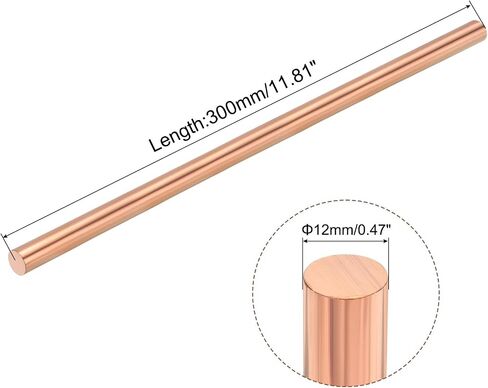 MECCANIXITY 5 Pack Pure Copper Round Rod 5mm/0.2 Inch Diameter 300mm/12 Inch Length Solid Copper Rod Lathe Bar Stock for DIY Metal Craft Metal Working Hobbies in Saudi Arabia