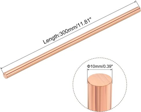 MECCANIXITY 5 Pack Pure Copper Round Rod 5mm/0.2 Inch Diameter 300mm/12 Inch Length Solid Copper Rod Lathe Bar Stock for DIY Metal Craft Metal Working Hobbies in Saudi Arabia