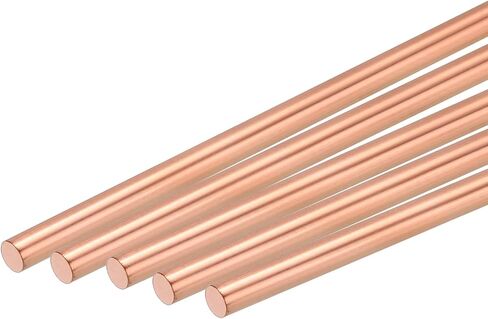 MECCANIXITY 5 Pack Pure Copper Round Rod 5mm/0.2 Inch Diameter 300mm/12 Inch Length Solid Copper Rod Lathe Bar Stock for DIY Metal Craft Metal Working Hobbies in Saudi Arabia