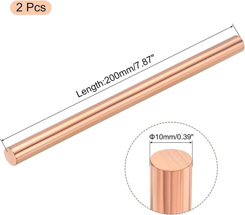 MECCANIXITY 5 Pack Pure Copper Round Rod 5mm/0.2 Inch Diameter 300mm/12 Inch Length Solid Copper Rod Lathe Bar Stock for DIY Metal Craft Metal Working Hobbies in Saudi Arabia