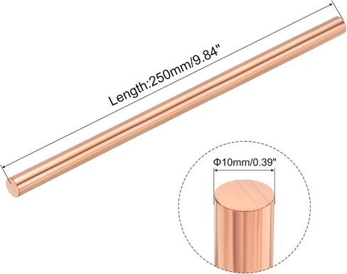 MECCANIXITY 5 Pack Pure Copper Round Rod 5mm/0.2 Inch Diameter 300mm/12 Inch Length Solid Copper Rod Lathe Bar Stock for DIY Metal Craft Metal Working Hobbies in Saudi Arabia