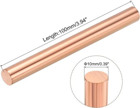 MECCANIXITY 5 Pack Pure Copper Round Rod 5mm/0.2 Inch Diameter 300mm/12 Inch Length Solid Copper Rod Lathe Bar Stock for DIY Metal Craft Metal Working Hobbies in Saudi Arabia