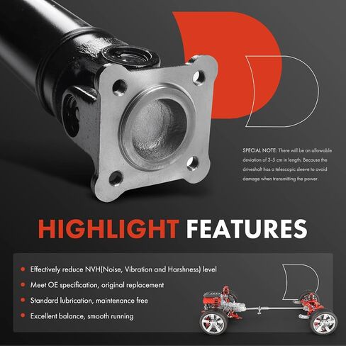 A-Premium Rear Complete Drive Shaft Prop Shaft Driveshaft Assembly Compatible with Subaru Crosstrek 2016-2017, Forester 2014-2017, XV Crosstrek 2013-2015, Manual Transmission AWD, Replace# 27111FJ071 in Saudi Arabia