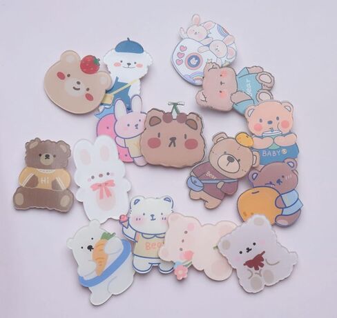 SOWAKA 15 جهاز كمبيوتر شخصى دبابيس الاكريليك لطيف رائعتين بروش دبابيس Kawaii الجمالية الكرتون للفتيات المراهقات حقائب الظهر الملابس هوديس السترات القبعات الملحقات in Kuwait