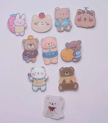 SOWAKA 15 جهاز كمبيوتر شخصى دبابيس الاكريليك لطيف رائعتين بروش دبابيس Kawaii الجمالية الكرتون للفتيات المراهقات حقائب الظهر الملابس هوديس السترات القبعات الملحقات in Kuwait