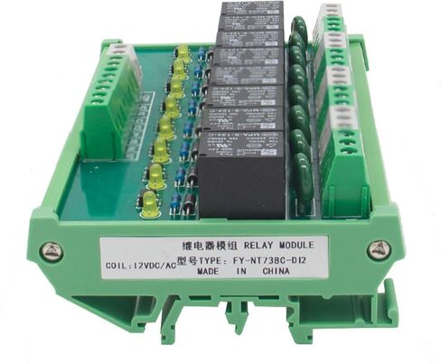 8 Channel Interface Relay Module 24VACDC DIN Rail Panel Mount for Automation PLC Board (FY-T738-24VACDC) in Saudi Arabia