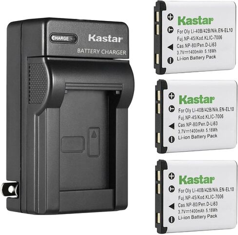 Kastar 2-Pack Li-42B Battery and AC Wall Charger Replacement for Olympus Tough 3000, Touch 770SW, TG-310 TG-320 VG-165 VG-180 VH-210 VR-310 VR-320 VR-325 VR-330 X-15 X-560WP X-600 X-730 X-785 X-790 in Saudi Arabia