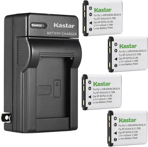 Kastar 2-Pack Li-42B Battery and AC Wall Charger Replacement for Olympus Tough 3000, Touch 770SW, TG-310 TG-320 VG-165 VG-180 VH-210 VR-310 VR-320 VR-325 VR-330 X-15 X-560WP X-600 X-730 X-785 X-790 in Saudi Arabia
