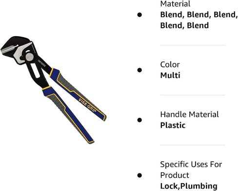 IRWIN VISE-GRIP Adjustable Pliers, Plumbing, Tongue & Groove, 8-Inch (IRHT82635) in Saudi Arabia