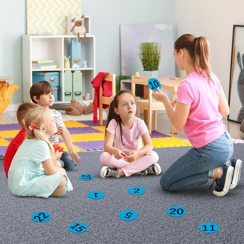 50 Pcs Carpet Spots Markers with Numbers for Kids Classroom, IKAYAS Carpet Circles Carpet Markers for Elementary School Teacher Supplies, Number 1-36 and 14Pcs Carpet Dots Carpet Spots for Classroom in Kuwait