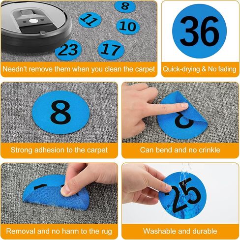 50 Pcs Carpet Spots Markers with Numbers for Kids Classroom, IKAYAS Carpet Circles Carpet Markers for Elementary School Teacher Supplies, Number 1-36 and 14Pcs Carpet Dots Carpet Spots for Classroom in Kuwait