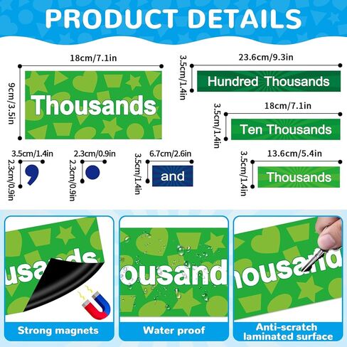 29Pcs Magnetic Place Value Set Display Place Value Manipulatives Place Value Magnets Base 10 Magnetic Math Place Value Manipulatives Decorations for Classroom School Home Teacher Supplies Gift in Saudi Arabia