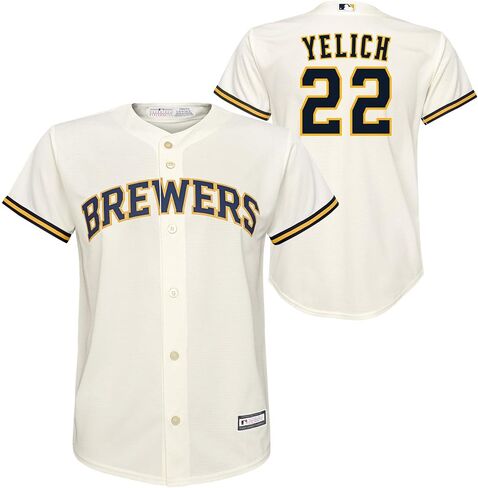 Christian Yelich Milwaukee Brewers MLB Kids Youth 8-20 White Home Player Jersey in Saudi Arabia