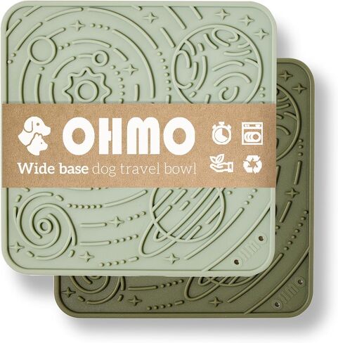 OHMO Lick Mat for Dogs and Cats(Small, Camo&Light Green, 2pcs) Enrichment Accessories Toy Space Star Easy Clean Pet Slow Feeder w/Suction Cups, Licking Pad for Anxiety Relief and Boredom Reduction in Saudi Arabia