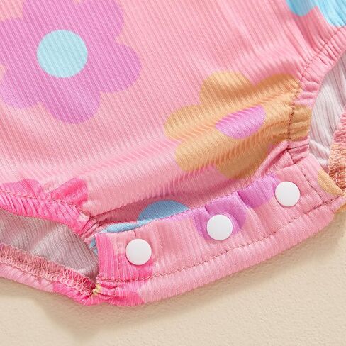 DuAnyozu Newborn Baby Girls Clothes Floral Short Sleeve Rompers Summer Bodysuit Cute Outfits Infant Clothing with Headband in Saudi Arabia