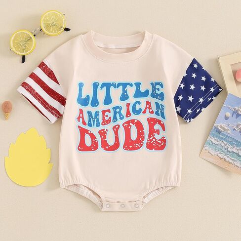 One Birthday Outfit Newborn 4th Of July Baby Girl Boy Outfits USA Romper First Birthday Fourth Of July Clothes in Saudi Arabia