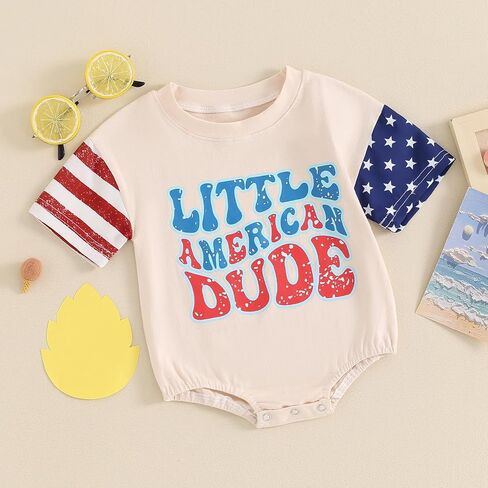 One Birthday Outfit Newborn 4th Of July Baby Girl Boy Outfits USA Romper First Birthday Fourth Of July Clothes in Saudi Arabia