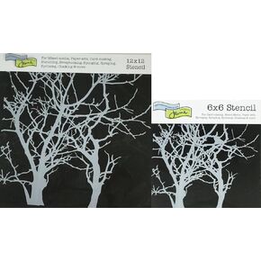 The Crafter's Workshop Set of 2 Stencils - Branches 12" x 12" Large and 6" x 6" Mini - Includes 1 Each TCW208 and TCW208s - Bundle 2 Items