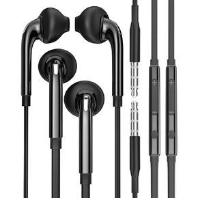 Headphone 3.5mm Jack Earbud with Microphone Wired Headset 2Pack Gaming Laptop Audifono Video Game Computer Ear for Kid for School PC Chromebook Auriculare Compatible for Samsung Galaxy Phone pad I
