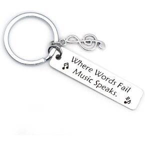 Music Lovers Gifts Music 2024 Graduation Teachers Day Keychain for Music Teachers Music Students Cute Music Gifts for Friends Inspirational Birthday Christmas Gift for Musicians Singers